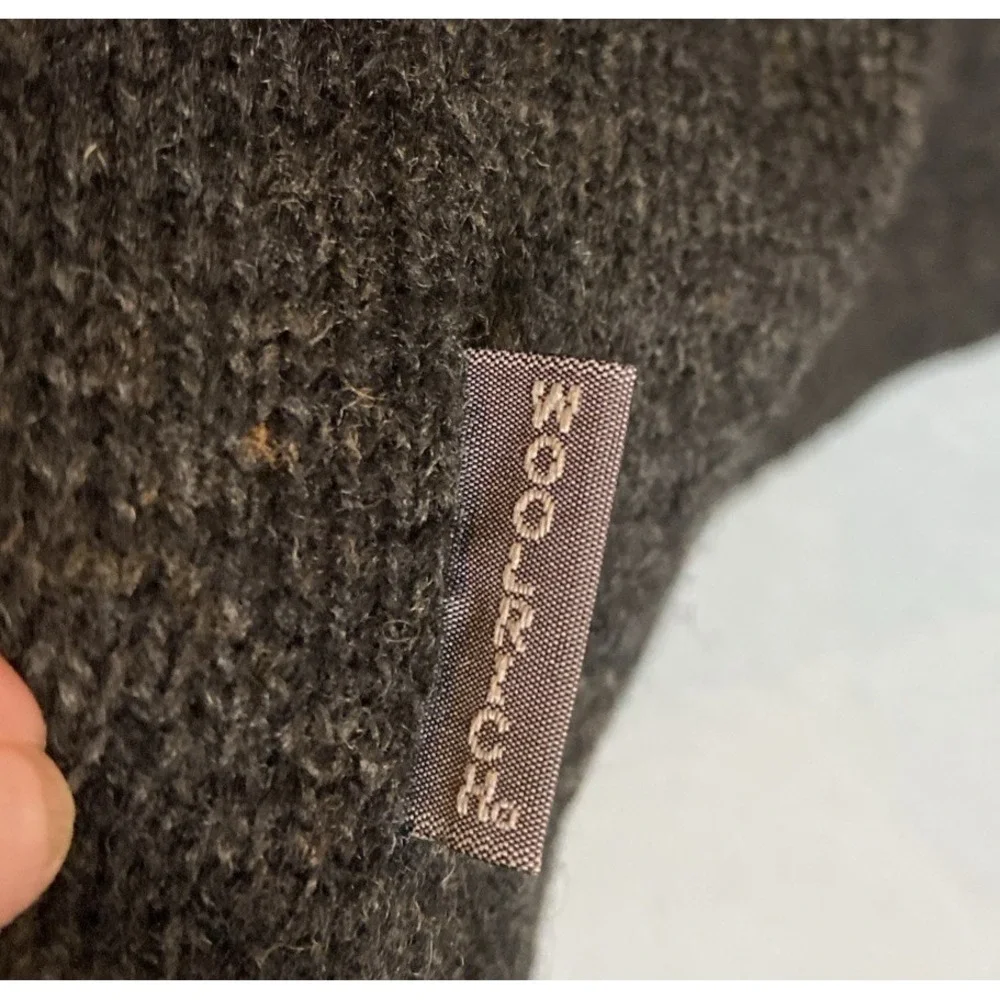 Woolrich‎ Sweater Mens Large Gray Onyx Heather Wool 1/4 Zip Pullover Sweatshirt